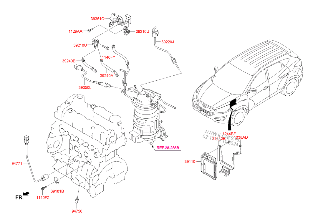 Electronic Control Hyundai Ix35 14 Czech Plant Aus 2013 2015 Wagon 5dr 5p