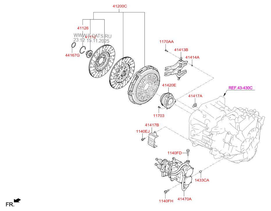 CLUTCH & RELEASE FORK HYUNDAI I30 16(CZECH PLANTEUR) (20152017) Any