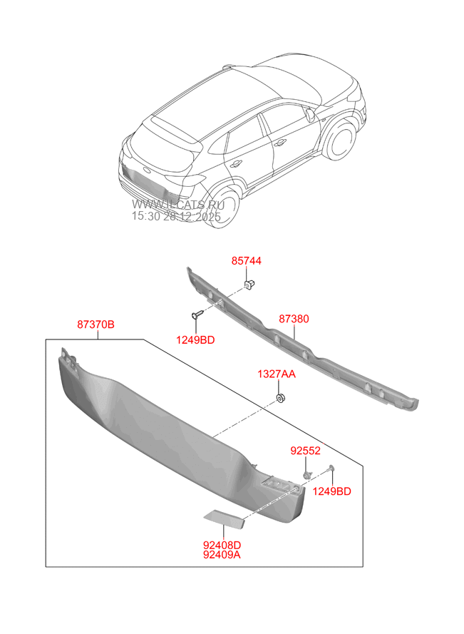 BODY SIDE MOULDING HYUNDAI TUCSON 18 (CZECH PLANTEUR) (2018) WAGON
