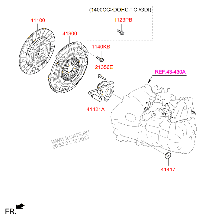 CLUTCH & RELEASE FORK HYUNDAI I30 17 (CZECH PLANTEUR) (2016) Any