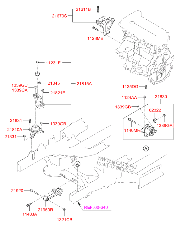 Engine Transaxle Mounting Hyundai Ix35 Tucson 11 Czech Plant Eur 2011 2013 Wagon 5dr 5p