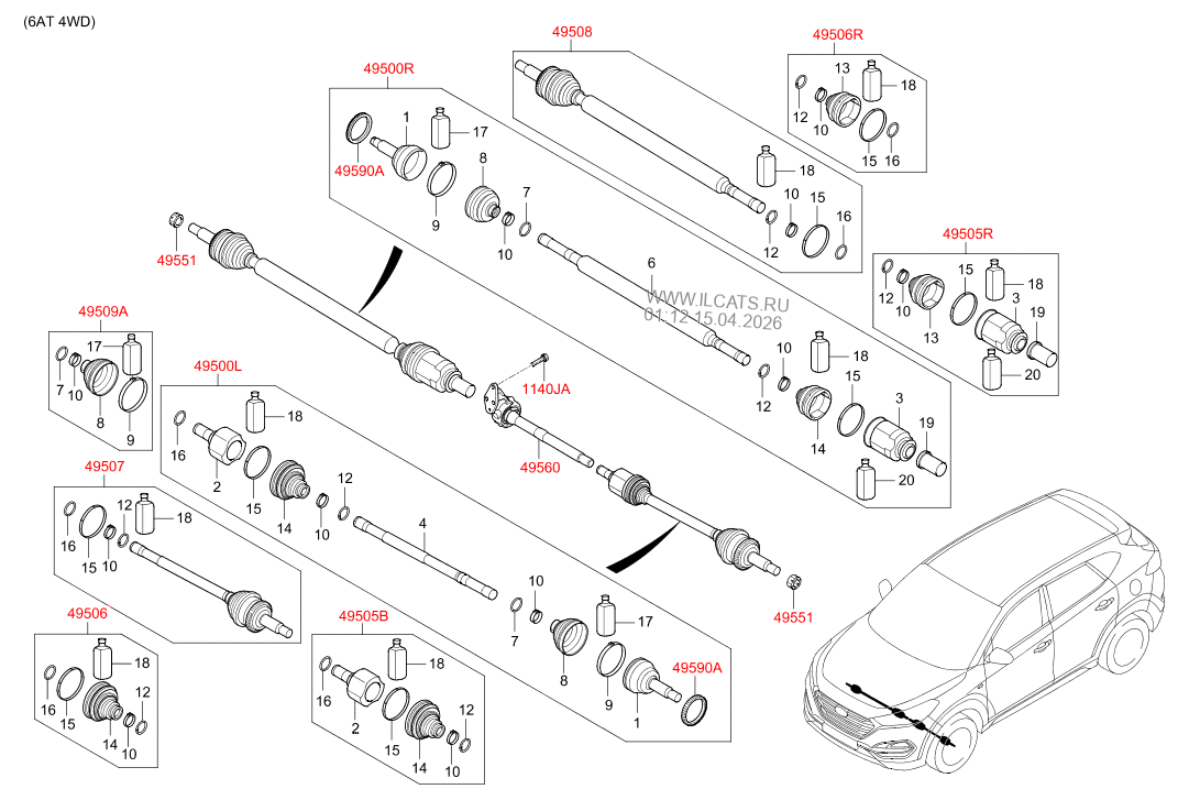 накладка на крышу и задний спойлер HYUNDAI TUCSON 16 (CZECH PLANT-MES ...