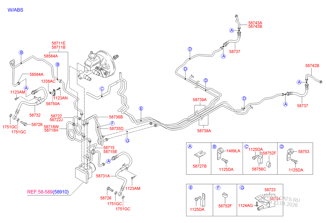 BRAKE FLUID LINE HYUNDAI ACCENT 00 (TURKEY) (1999) 4 DR SEDAN
