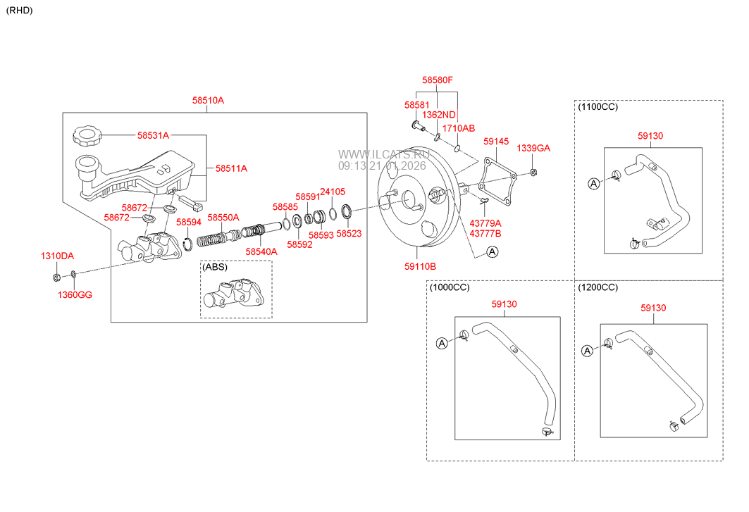 BRAKE MASTER CYLINDER HYUNDAI I10 11 (INDIA PLANTEUR) (20112016