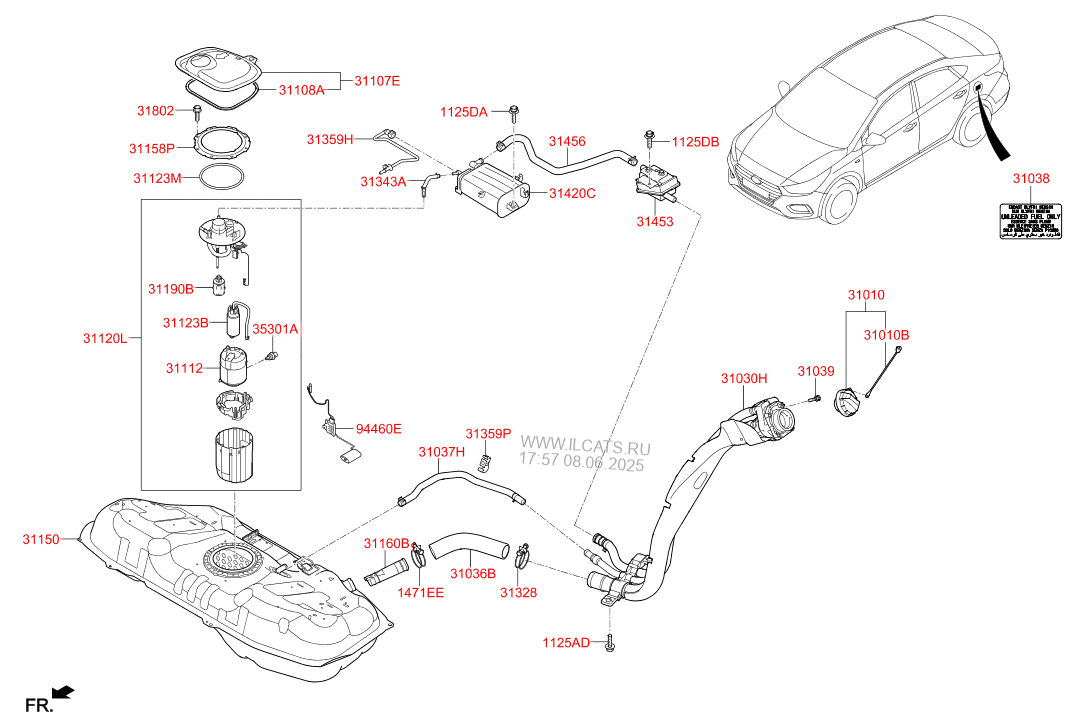 Парт номера запчастей hyundai accent