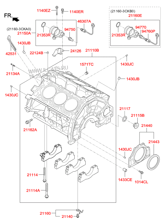 Cylinder Block Hyundai Genesis 14 2014 2016 Sedan 4dr 5p 3800 Cc Lambda 2 Dohc Gdi Gasoline Unleaded Auto 8 Speed 2wd