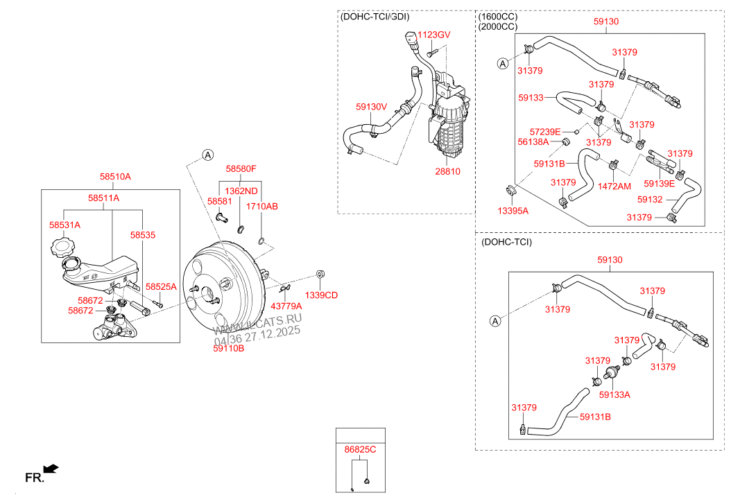 BRAKE MASTER CYLINDER & BOOSTER HYUNDAI TUCSON 18 (2018) WAGON 5DR 5P