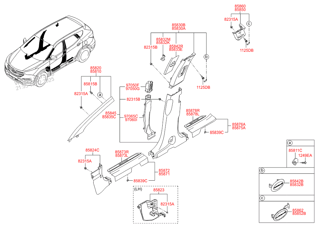 INTERIOR SIDE TRIM HYUNDAI SANTA FE 15 (2015) Any