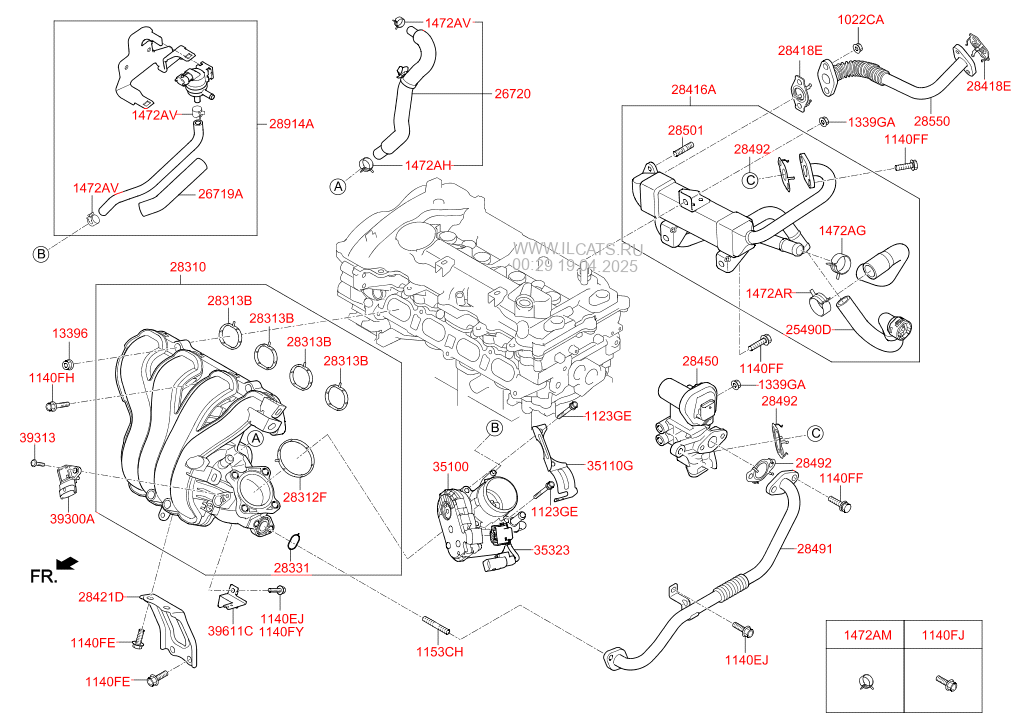 Intake Manifold Hyundai Ioniq Hybrid 16 2017 2017 Sedan 5dr 5p 1600 Cc Kappa Dohc Gdi Gasoline Unleaded Dct 6 Speed 2wd 2017