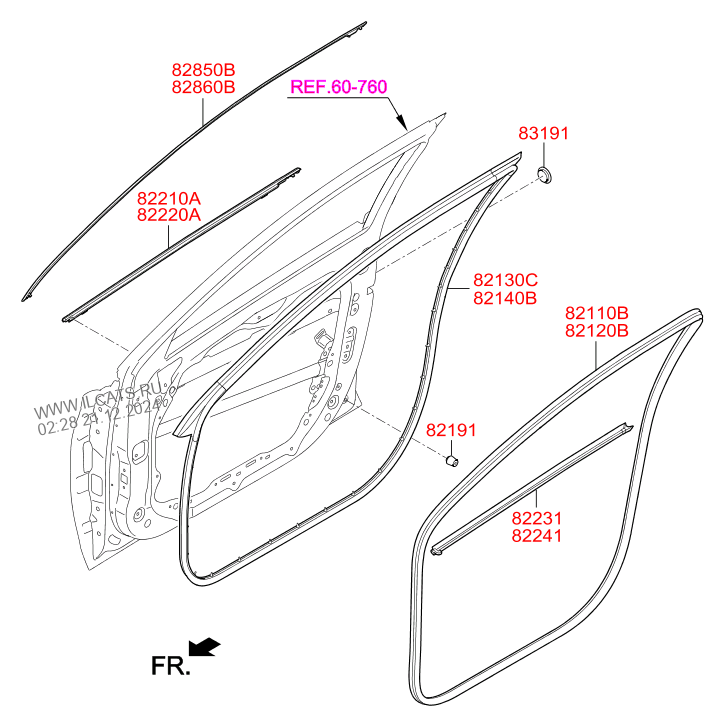 FRONT DOOR MOULDING HYUNDAI I30 17 (2017-) SEDAN - 5DR 5P