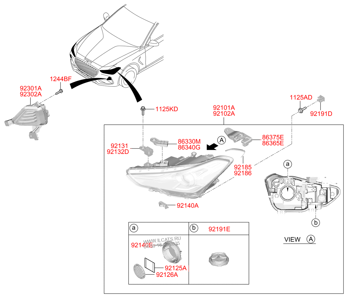 Head Lamp Hyundai G70 17 2018 Sedan 4dr 5p 2000 Cc Theta 2 Fr Dohc Tci Gdi Gasoline Unleaded Auto 8 Speed 2wd 2018