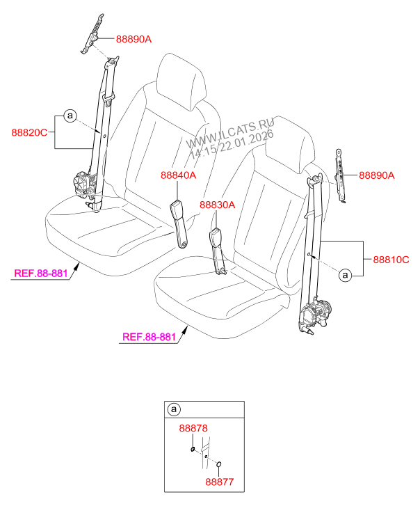 FRONT SEAT BELT HYUNDAI SANTA FE 10 (2010) Any