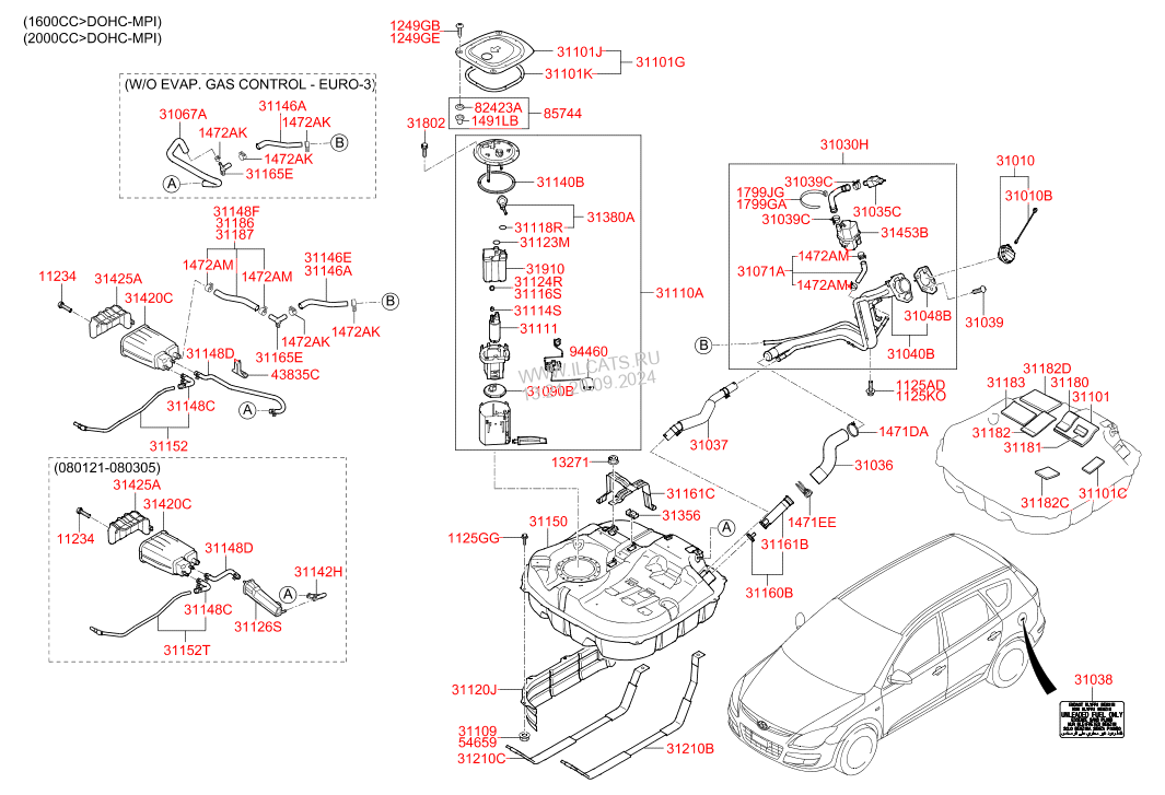 FUEL SYSTEM HYUNDAI I30 I30CW 07 2007 Any
