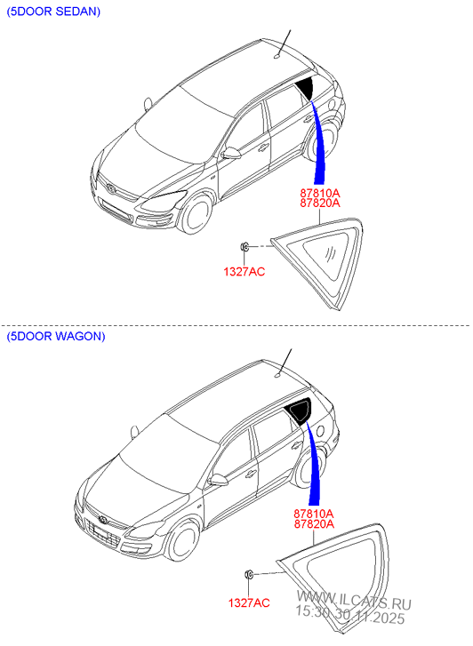 QUARTER WINDOW HYUNDAI I30/I30CW 07 (2007) Any