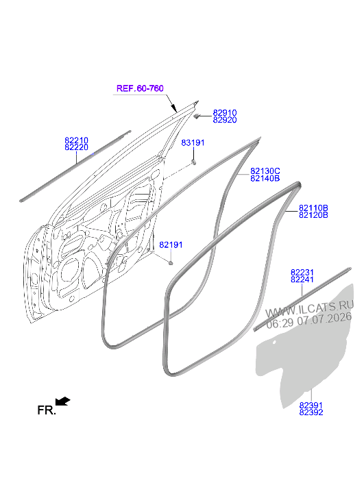 FRONT DOOR MOULDING HYUNDAI KAUAI ELECTRIC 19 2018 WAGON 5DR 5P 