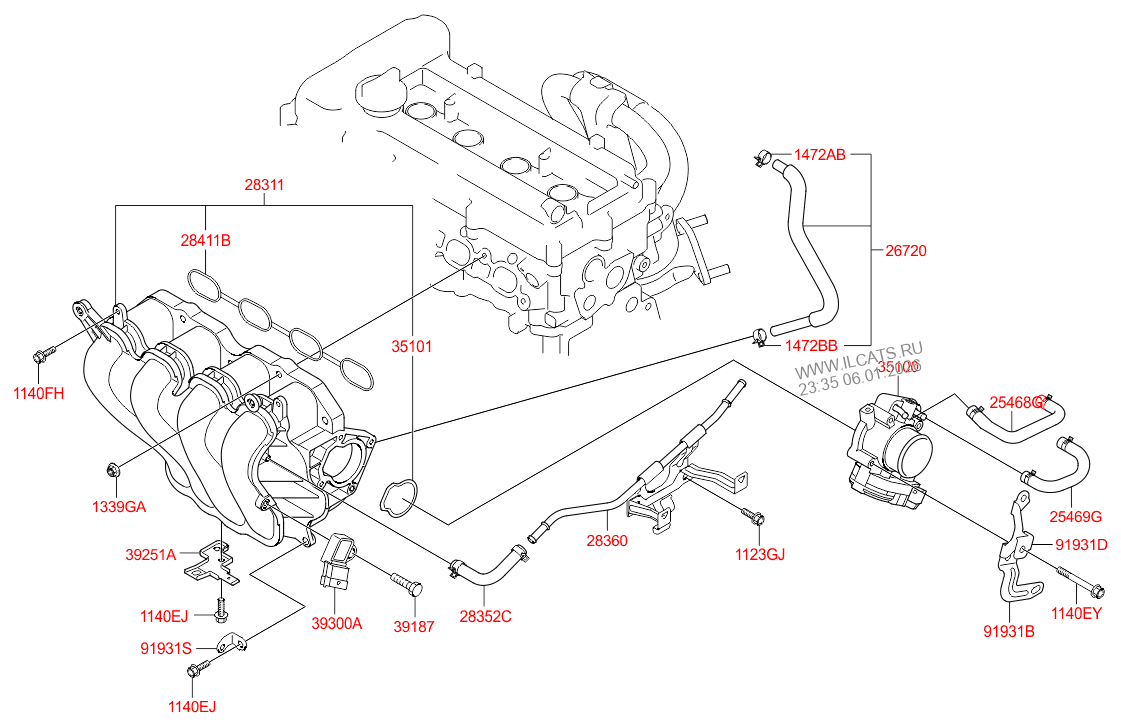 INTAKE MANIFOLD HYUNDAI ACCENT 11 (20112014) SEDAN 4DR 5P