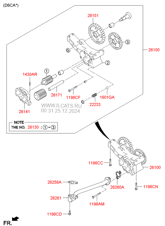 OIL PUMP HYUNDAI HD250/HD260/HD270/HD700/HD1000 04EM (2010-) 6X4 DLX ...