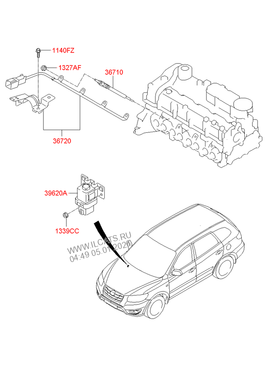 GLOW PLUG HYUNDAI SANTA FE 10 (2010) Any