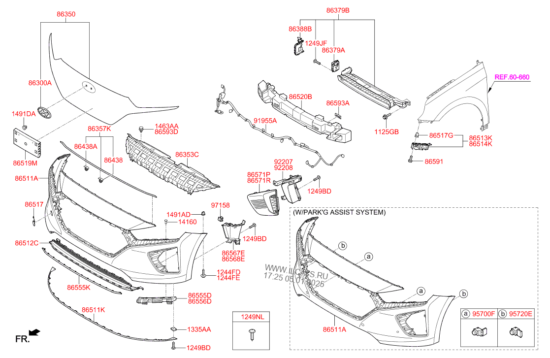 FRONT BUMPER HYUNDAI IONIQ ELECTRIC (2016-) SEDAN - 5DR 5P, MOTOR ...