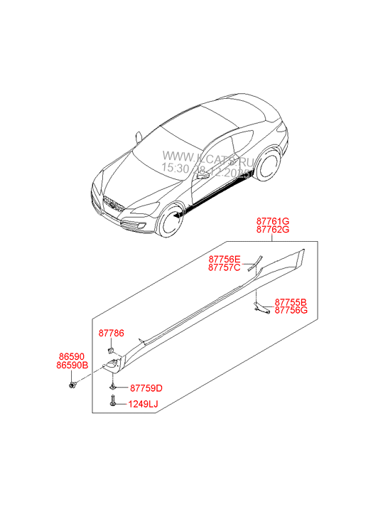 BODY SIDE MOULDING HYUNDAI GENESIS COUPE 08 (2008) COUPE 2DR 4P