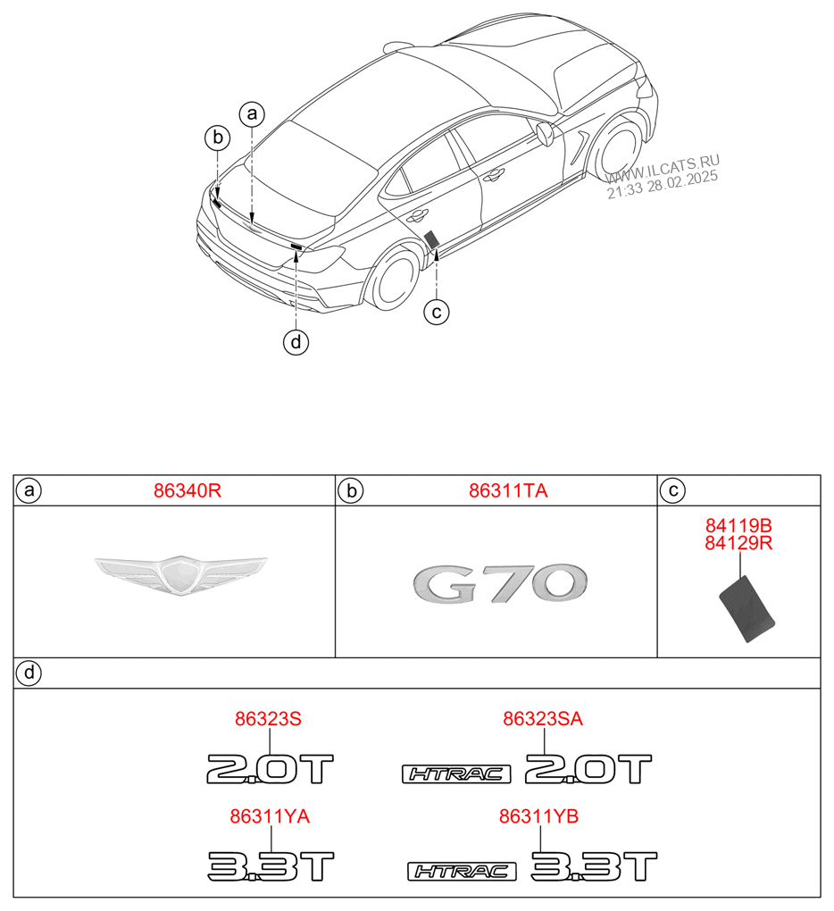 Emblema Hyundai G70 17 2018 Sedan 4dr 5p Dohc Tci Gdi Gasoline Unleaded