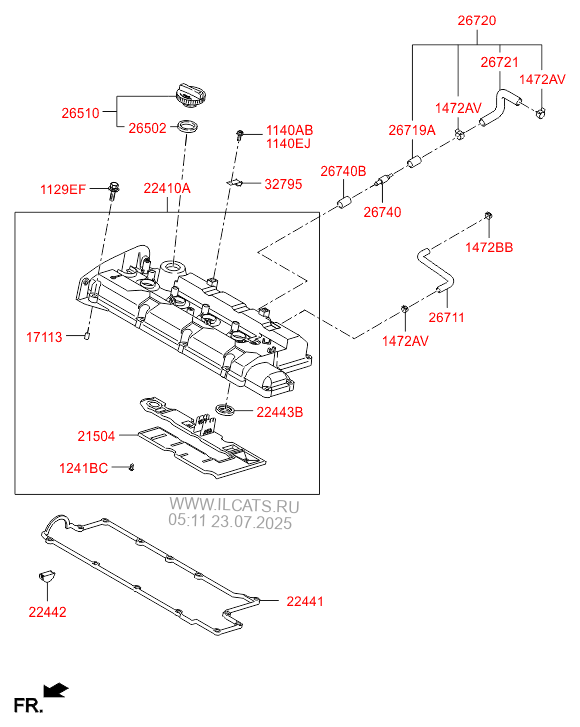 Kryshka Golovki Cilindrov Hyundai Tucson 04 Japan Nov 2006 2004 Wagon 5dr 5p Dohc Mpi Gasoline Unleaded