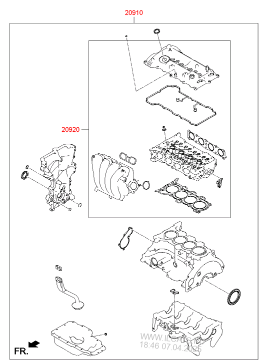 Engine Gasket Kit Hyundai Ix35 Tucson 10 2009 2013 Wagon 5dr 5p