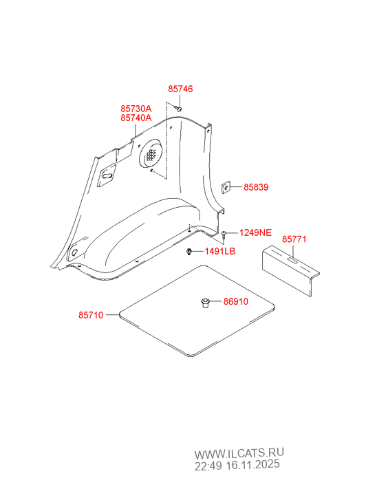 LUGGAGE COMPARTMENT HYUNDAI ATOZ PRIME 01 (MEXICO) (2001) 5 DR SEDAN