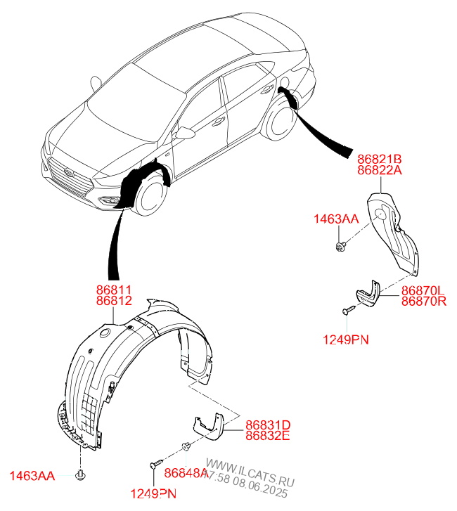 Парт номера запчастей hyundai accent