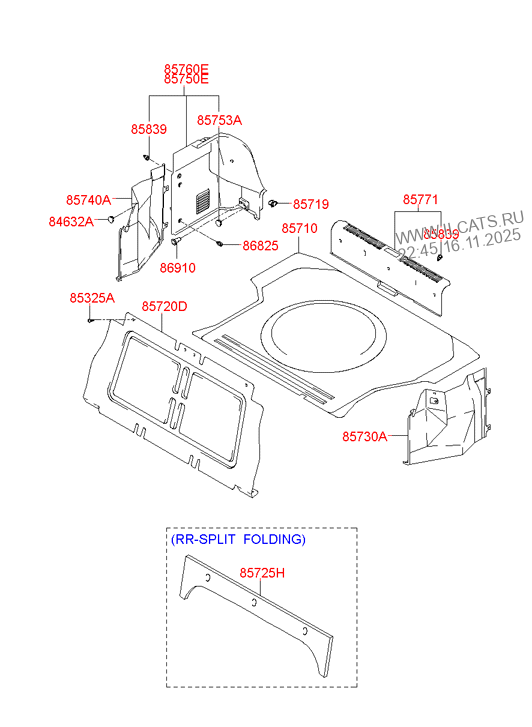 LUGGAGE COMPARTMENT HYUNDAI ACCENT 00 (2003) 4 DR SEDAN, MIDDLE GRADE