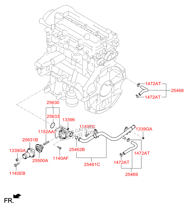 COOLANT PIPE & HOSE HYUNDAI I10 17 (TURKEY PLANTEUR) (2016) Any