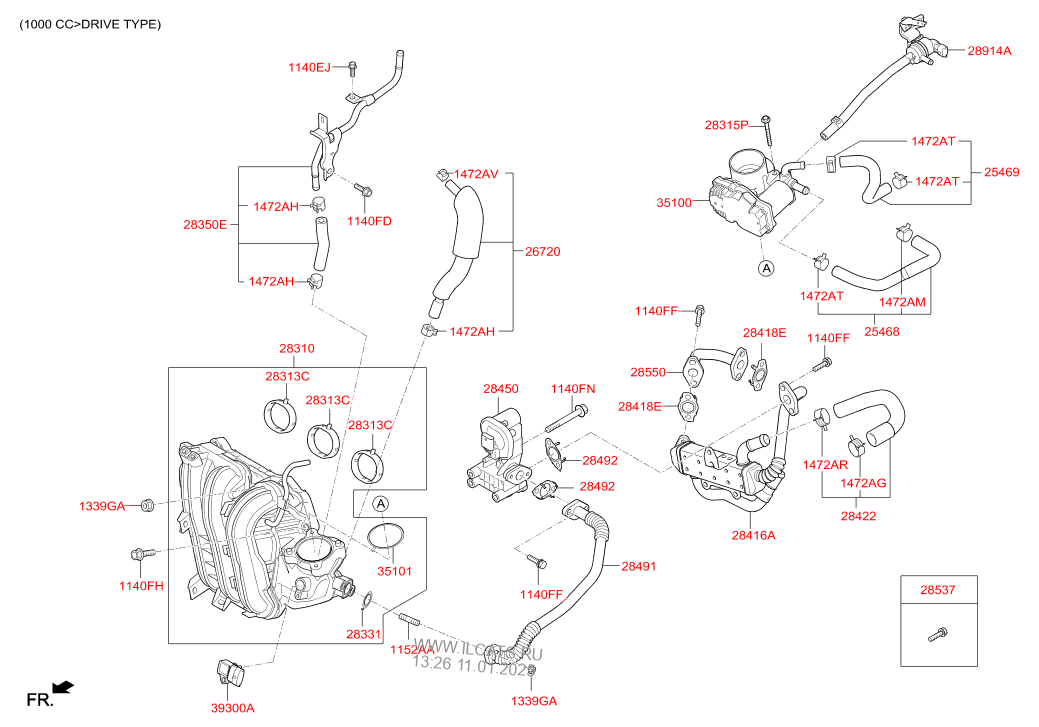 INTAKE MANIFOLD HYUNDAI I10 17 (TURKEY PLANT-EUR) (2016-) Any