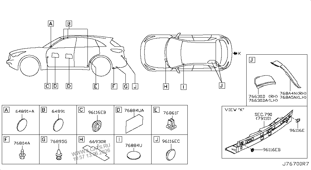 Body Side Fitting Infiniti Qx70 Fx