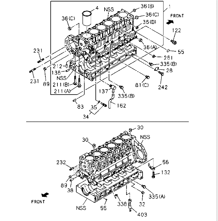 CYLINDER BLOCK ISUZU FVR-LHD