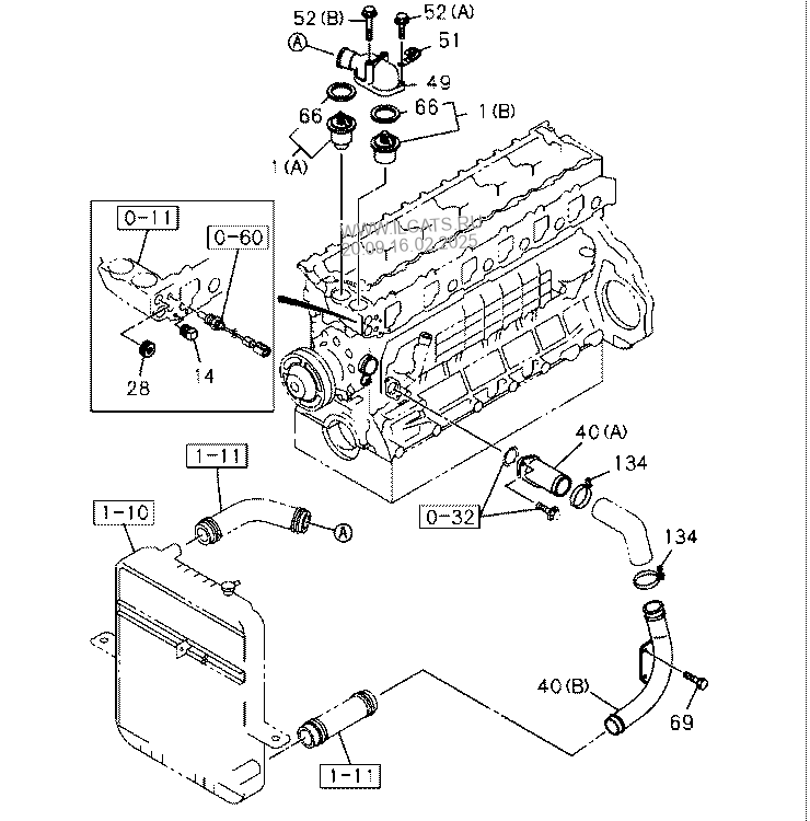 Thermostat And Housing Isuzu Mt133 Rhd