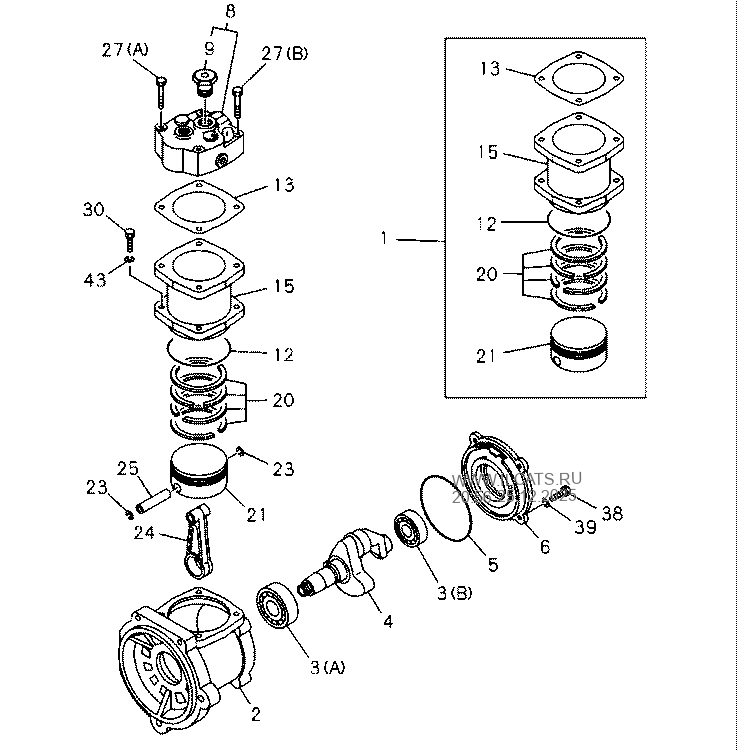 AIR COMPRESSOR; BRAKE ISUZU FTR34(RHD)