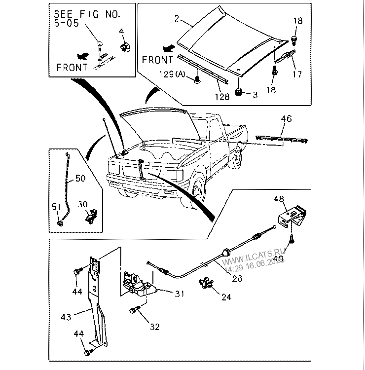 ENGINE HOOD AND LOCK ISUZU TFR/TFS-LHD