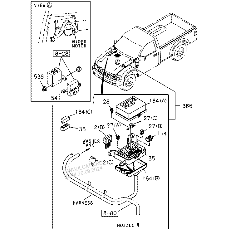 WIRING HARNESS AND FUSE ISUZU TFR/TFS(EUROPE)-LHD