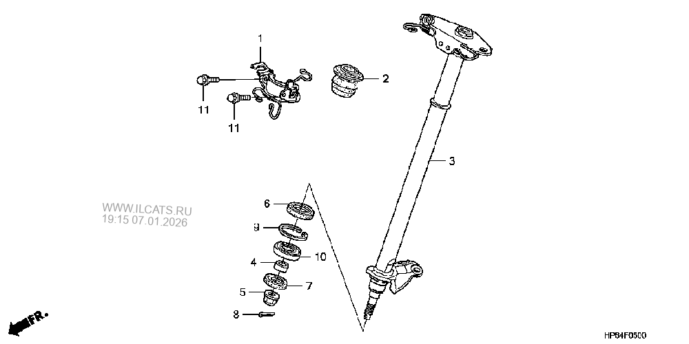 Механизм рулевого управления. Вал. KAWASAKIATVS
