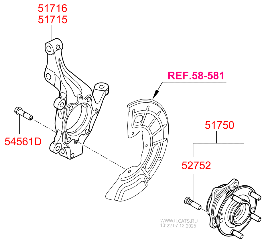 FRONT AXLE KIA OPTIMA 18 PLANTEUR) (2018) SEDAN 4DR 5P