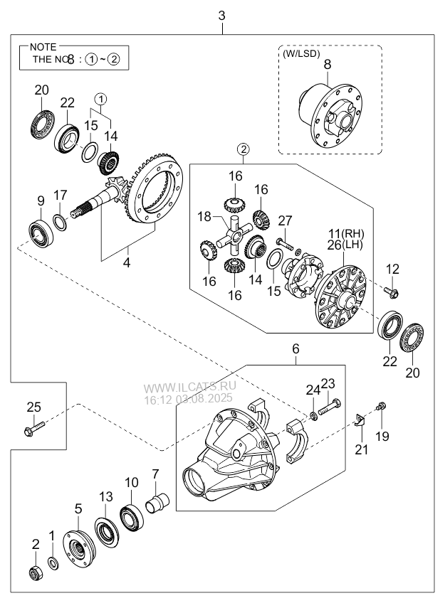 DIFFERENTIALS KIA K2500/K2700/K2700II/K3000/K3000II 97 (1997-2004)