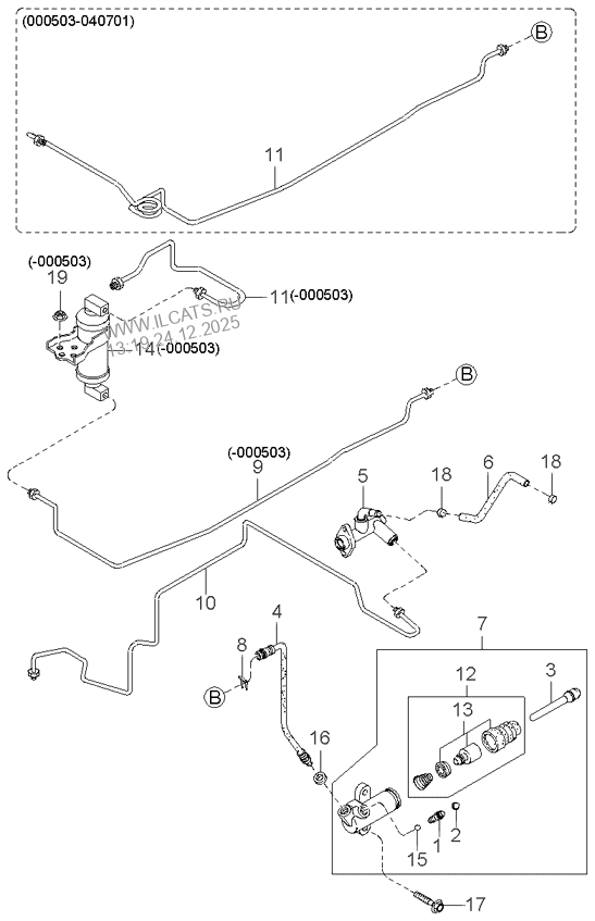CLUTCH RELEASE & MASTER CYLINDER KIA K2500/K2700/K2700II/K3000/K3000II