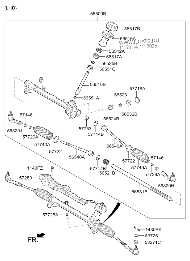 POWER STEERING GEAR BOX KIA NIRO 16 (2016) WAGON 5DR 5P, 1600 CC