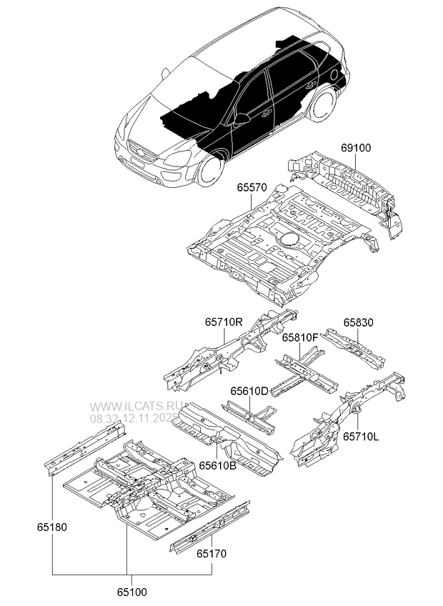 FLOOR & ISOLATION PAD KIA CARENS 06 NOV.2006 (20062012) Any