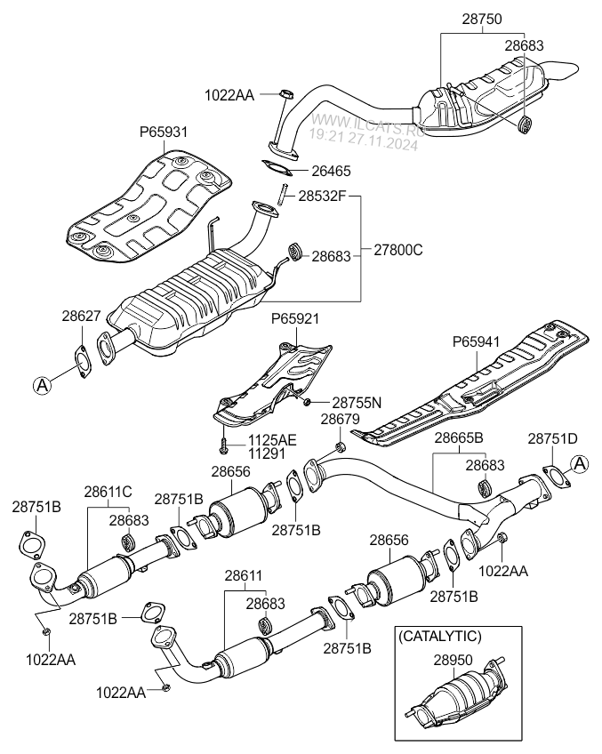 MUFFLER & EXHAUST PIPE KIA SORENTO 06: SEP.2006- (2006-) Любая