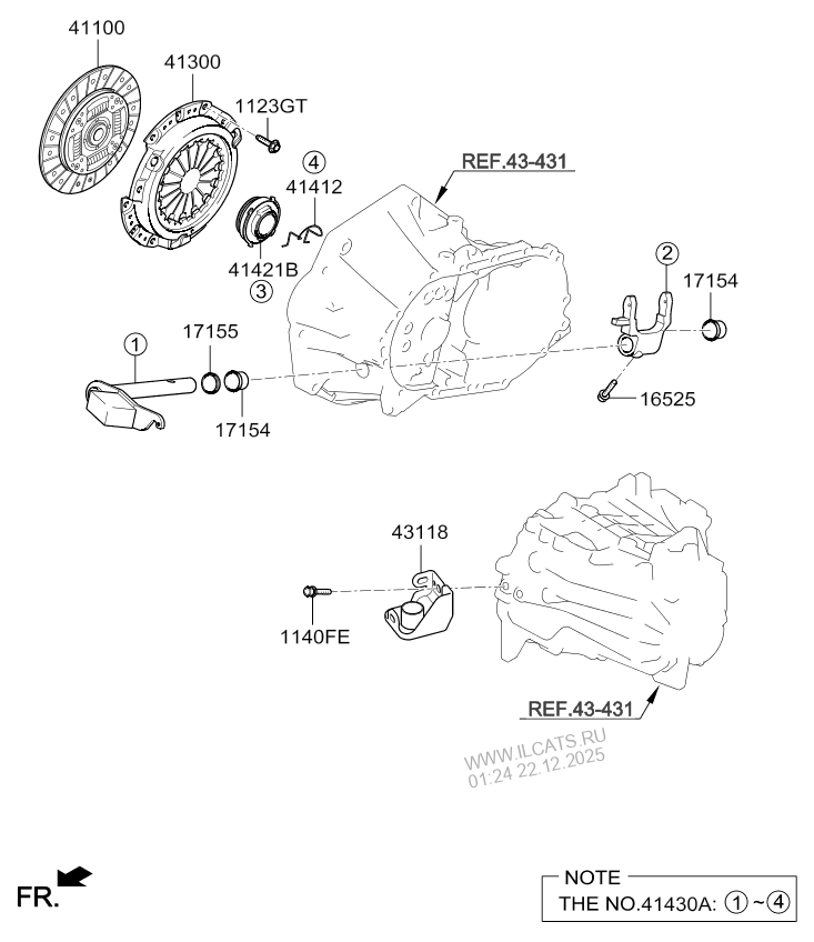CLUTCH & RELEASE FORK KIA MORNING, PICANTO 17 (2017) SEDAN 5DR 5P