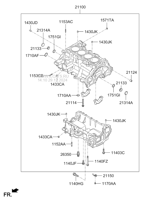 CYLINDER BLOCK KIA RIO 17 (MEXICO PLANT - EUR) (2017-) DOHC - MPI ...