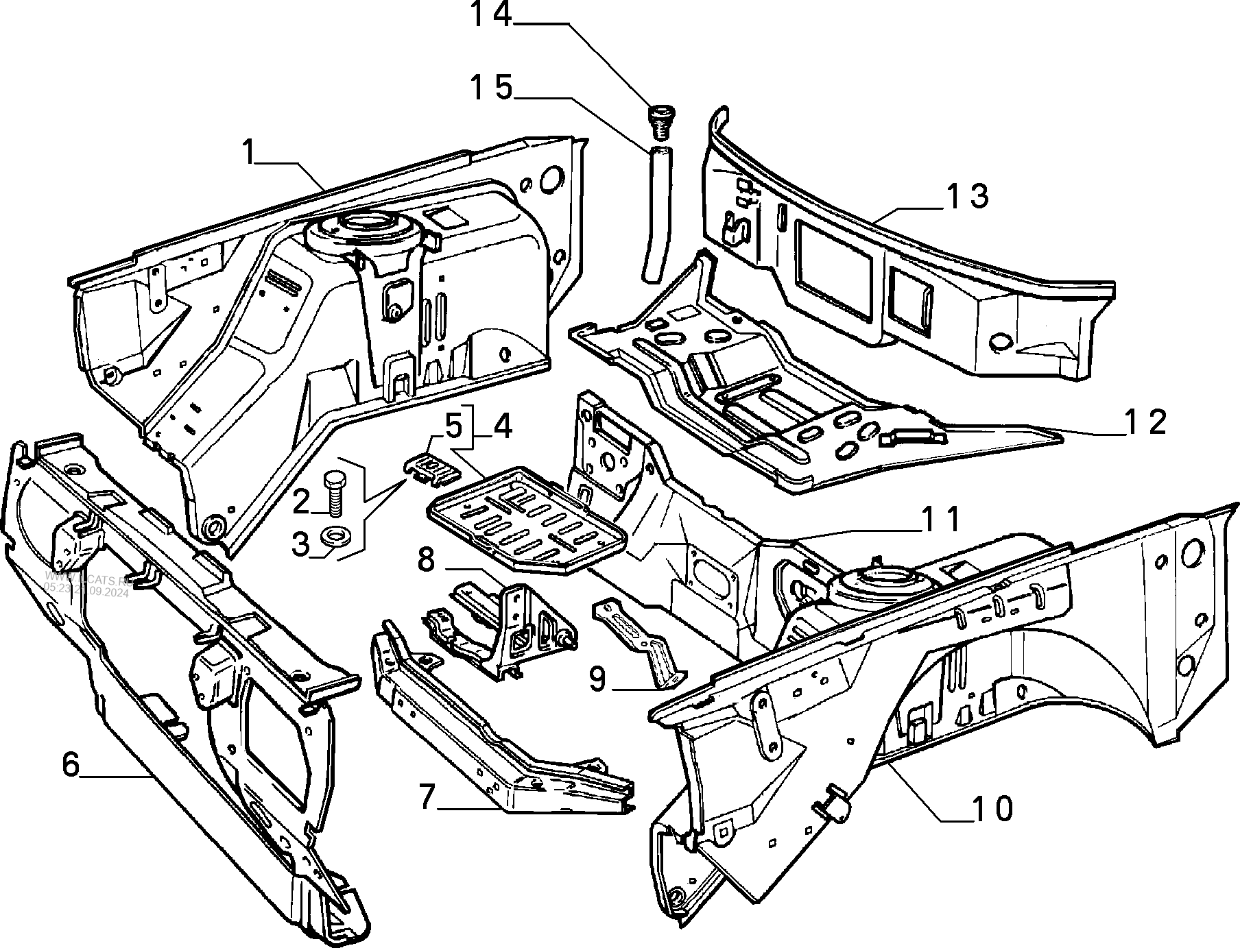 Передняя рама кузова. Запчасть Lancia 1 860 855 000.