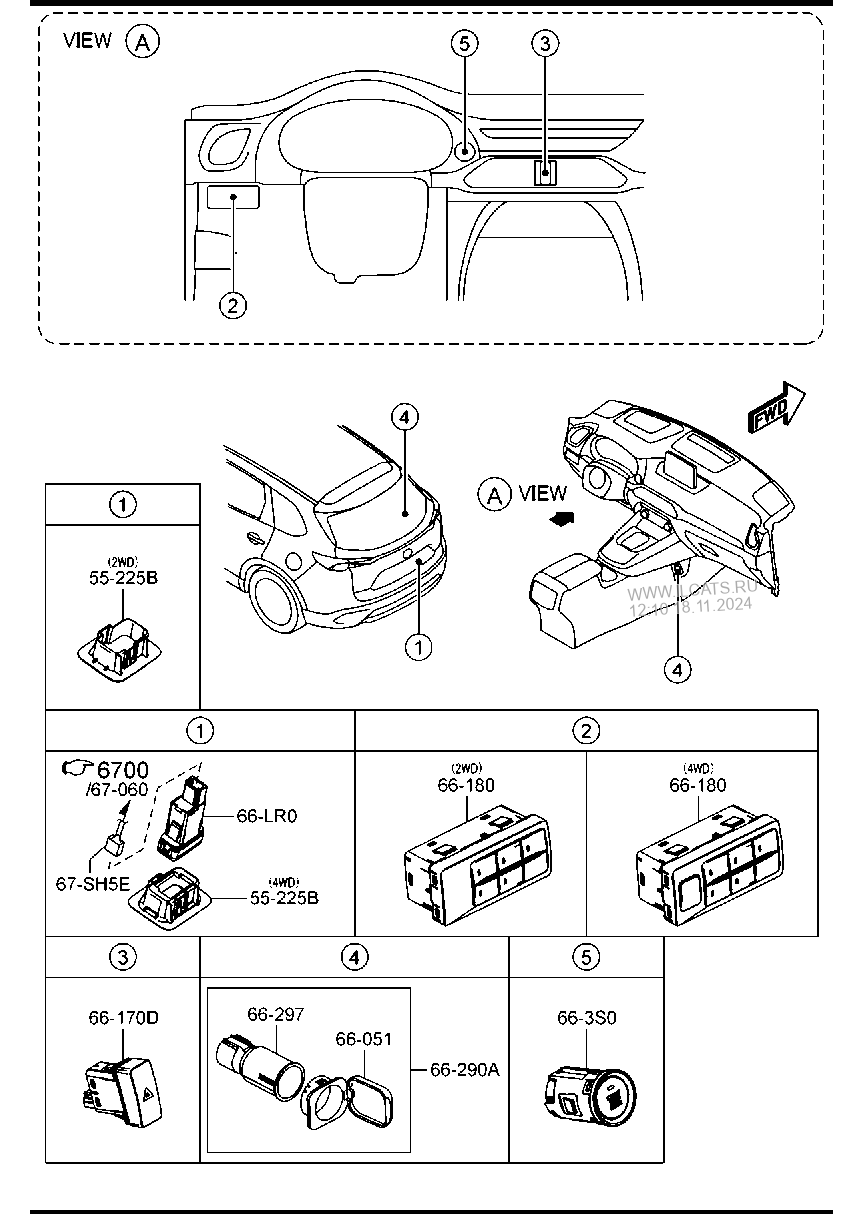 Dashboard Switches Mazda Cx 9