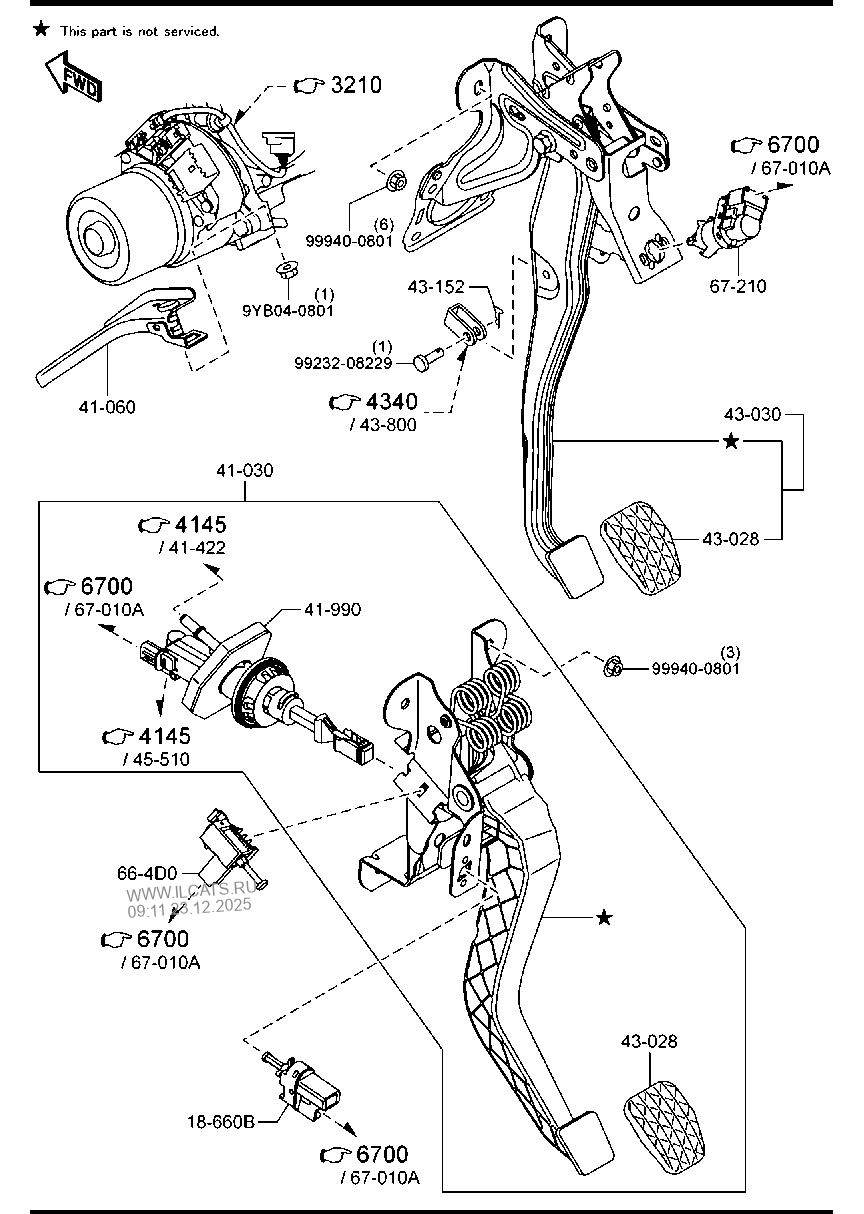 CLUTCH & BRAKE PEDALS (MANUAL TRANSMISSION) MAZDA CX5